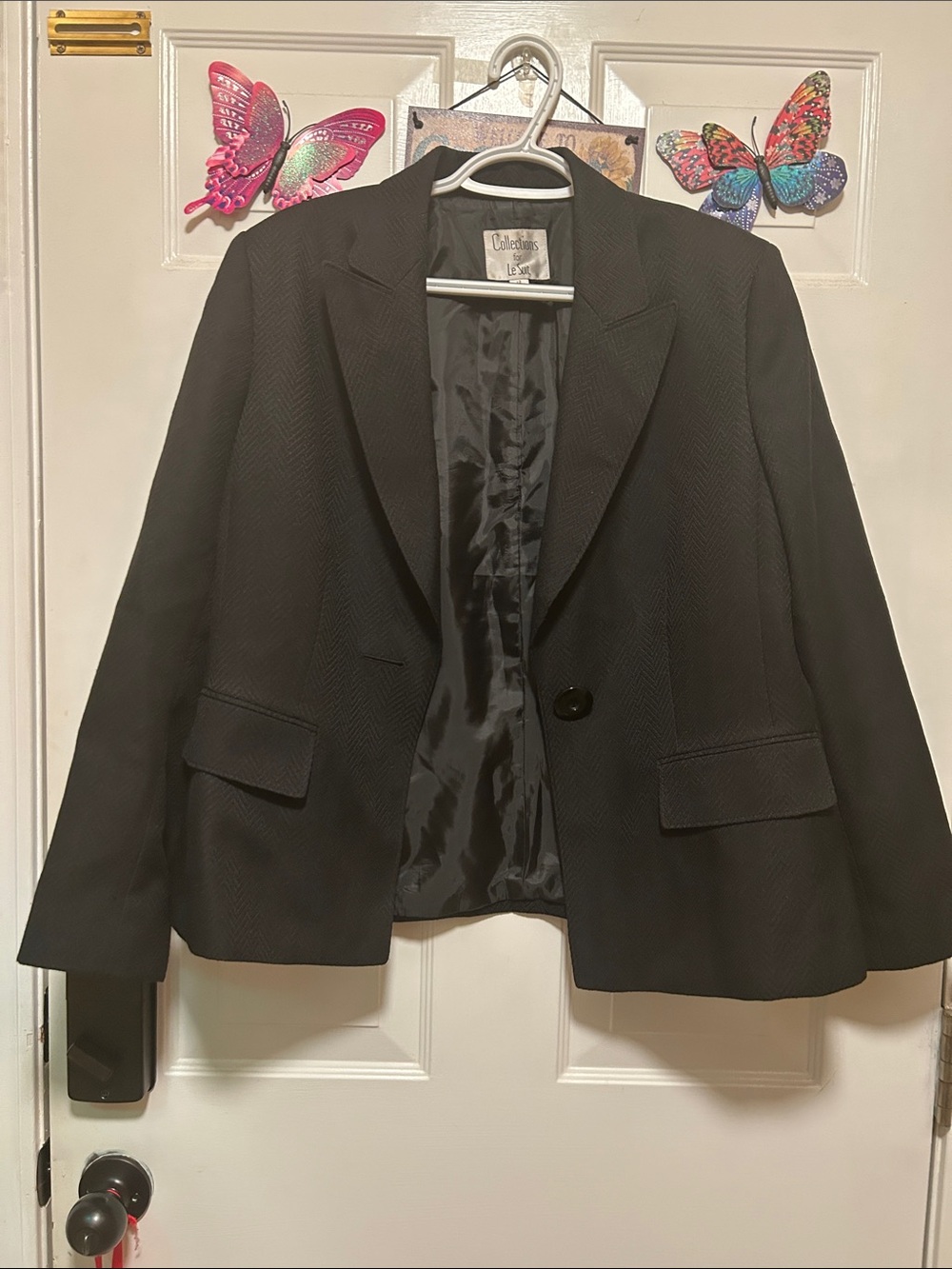 Le Suit Black Women's Single-Button Blazer